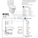 CST326UV10 โถสุขภัณฑ์สองชิ้น ใช้น้ำ 4.5/3 ลิตร ฝารองนั่งแบบ Soft Close