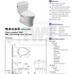 CST235 โถสุขภัณฑ์สองชิ้น ใช้น้ำ 4.8/3 ลิตร ฝารองนั่งแบบ Soft Close