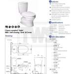 CST340R โถสุขภัณฑ์สองชิ้น ใช้น้ำ 4.8/3 ลิตร ฝารองนั่งแบบ Soft Close