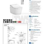 CWT542UW9 โถสุขภัณฑ์แขวนผนัง ใช้น้ำ 4.5/3 ลิตร พร้อมฝา WASHLET 