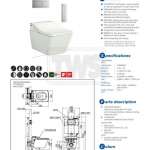 CWT522UW9 โถสุขภัณฑ์แขวนผนัง ใช้น้ำ 4.5/3 ลิตร พร้อมฝา WASHLET