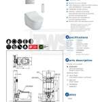 CWT542UW8 โถสุขภัณฑ์แขวนผนัง ใช้น้ำ 4.5/3 ลิตร พร้อมฝา WASHLET