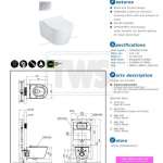 CWT542 โถสุขภัณฑ์แขวนผนัง ใช้น้ำ 4.5/3 ลิตร พร้อมฝา Soft Close