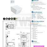 CWT522 โถสุขภัณฑ์แขวนผนัง ใช้น้ำ 4.5/3 ลิตร พร้อมฝา Soft Close