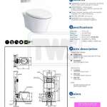 CWT822RUV2 โถสุขภัณฑ์แขวนผนัง ใช้น้ำ 4.5/3 ลิตร พร้อมฝา Soft Close