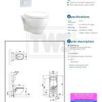 CWT941K โถสุขภัณฑ์แขวนผนัง ใช้น้ำ 6/3 ลิตร พร้อมฝา Soft Close