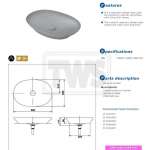 LW4706#MGR อ่างล้างหน้าวางบนเคาน์เตอร์ พร้อมสะดือ Matte Grey