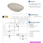 LW4706#MBE อ่างล้างหน้าวางบนเคาน์เตอร์ พร้อมสะดือ Matte Beige