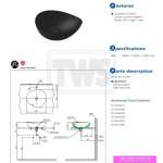 LW4704#MBL อ่างล้างหน้าวางบนเคาน์เตอร์ Matte Black