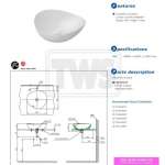 LW4704#MW อ่างล้างหน้าวางบนเคาน์เตอร์ Matte White