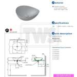 LW4704#MGR อ่างล้างหน้าวางบนเคาน์เตอร์ Matte Grey