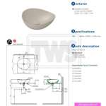 LW4704#MBE อ่างล้างหน้าวางบนเคาน์เตอร์ Matte Beige