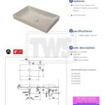 LW4716R#MBE อ่างล้างหน้าวางบนเคาน์เตอร์ Matte Beige