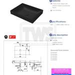 LW4715R#MBL อ่างล้างหน้าวางบนเคาน์เตอร์ Matte Black