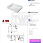 LW4715R#MW อ่างล้างหน้าวางบนเคาน์เตอร์ Matte White