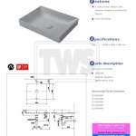 LW4715R#MGR อ่างล้างหน้าวางบนเคาน์เตอร์ Matte Grey