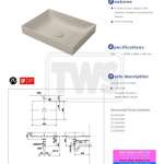 LW4715R#MBE อ่างล้างหน้าวางบนเคาน์เตอร์ Matte Beige