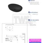 LW1705#MBL อ่างล้างหน้าวางบนเคาน์เตอร์ Matte Black