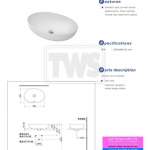 LW1705#MW อ่างล้างหน้าวางบนเคาน์เตอร์ Matte White