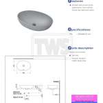 LW1705#MGR อ่างล้างหน้าวางบนเคาน์เตอร์ Matte Grey
