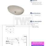 LW1705#MBE อ่างล้างหน้าวางบนเคาน์เตอร์ Matte Beige