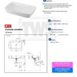 PJS06#MW อ่างล้างหน้าหินอ่อนสังเคราะห์ วางบนเคาน์เตอร์ (Matte White) พร้อมสะดือป๊อปอัพ