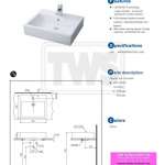 LW711RCB อ่างล้างหน้าวางบนเคาน์เตอร์