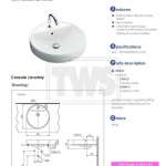 L700CD อ่างล้างหน้าวางบนเคาน์เตอร์