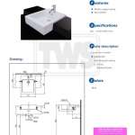 LW642CJW/F อ่างล้างหน้าฝังครึ่งเคาน์เตอร์