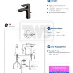 TLG04301T#MBL ก๊อกผสมอ่างล้างหน้าแบบก้านโยก พร้อมสะดือป๊อปอัพ รุ่น GA (Matte Black)