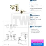 TLG04201T#PFG ก๊อกผสมอ่างล้างหน้า 3 รูก๊อก พร้อมสะดือป๊อปอัพ รุ่น GA (Polished Frence Gold)