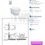 CWT822NTJ1 โถสุขภัณฑ์แขวนผนัง (สำหรับฟลัชวาล์ว) ใช้น้ำ 6 ลิตร