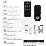 HAFELE DIGITAL DOOR LOCK ชุดล็อคเสริมประตูระบบดิจิตอล Bluetooth แบบแนวตั้ง