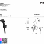 PREMA ชุดสายฉีดชำระ พร้อมวาล์วเปิด-ปิด สีดำ PM623#BL(HM)