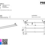 PREMA ราวแขวนผ้าสแตนเลส ราวคู่ 60 ซม. PM090(HM)