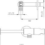 WS-0440R ที่แขวนหัวฉีดชำระแบบวาล์วเปิด-ปิดในตัว พร้อมที่แขวนกระดาษชำระ (ขวา)