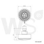 WS-8243R หัวฝักบัวสแตนเลส แบบกลม 3 นิ้ว 3 ฟังก์ชั่น