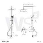 WS-80105ER ฝักบัวเรนชาวเวอร์น้ำอุ่น หัวฝักบัวกลม 10" พร้อมฝักบัวมือถือสแตนเลส 2.5"