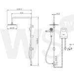 WS-8096R ฝักบัวเรนชาวเวอร์น้ำอุ่น หัวฝักบัวกลม 8" พร้อมฝักบัวมือถือสแตนเลส 2.5"