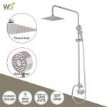 WS-8183S ฝักบัวเรนชาวเวอร์น้ำอุ่น หัวฝักบัวเหลี่ยม 8 นิ้ว พร้อมฝักบัวมือถือสแตนเลส 2.5 นิ้ว 0