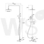 WS-8183S ฝักบัวเรนชาวเวอร์น้ำอุ่น หัวฝักบัวเหลี่ยม 8 นิ้ว พร้อมฝักบัวมือถือสแตนเลส 2.5 นิ้ว