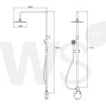 WS-8097R ฝักบัวเรนชาวเวอร์เดี่ยว หัวฝักบัวกลม 8 นิ้ว พร้อมฝักบัวมือถือสแตนเลส 2.5 นิ้ว