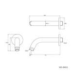 WS-8901 ก้านต่อหัวฝักบัวอาบน้ำ 14 ซม. 