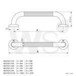 GB-2327-2-90 ราวมือจับเสริมยางกันลื่น ยาว 90 ซม.(OD 32 มม.) รุ่น NIOR