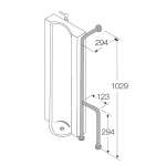 HR-1203-2 ราวพยุงกันลื่นข้างโถปัสสาวะชาย (OD 32 มม.) 0