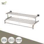 TS-5206-60 ชั้นวางผ้า 2 ชั้น พร้อมราวแขวนผ้าสแตนเลส ขนาด 60 ซม. 0