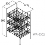 WR-6302 ตะแกรงวางจานสแตนเลส 3 ชั้น แบบตั้งพื้น