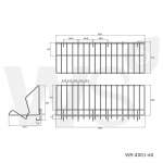WR-4001-60 ที่คว่ำจานสแตนเลส พร้อมที่แขวนแก้ว แบบติดผนัง ขนาด 60 ซม.
