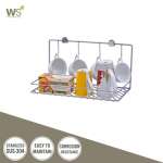 WR-4101-40 ที่คว่ำจานสแตนเลส พร้อมที่แขวนแก้ว แบบติดผนัง ขนาด 40 ซม. 0