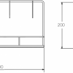 WR-4101-40 ที่คว่ำจานสแตนเลส พร้อมที่แขวนแก้ว แบบติดผนัง ขนาด 40 ซม.